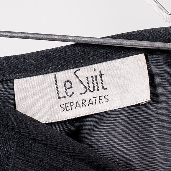 Le Suit Separates Skirt 6 Womens Black Pleated Ruffle Career Casual Knee Length - Picture 5 of 6